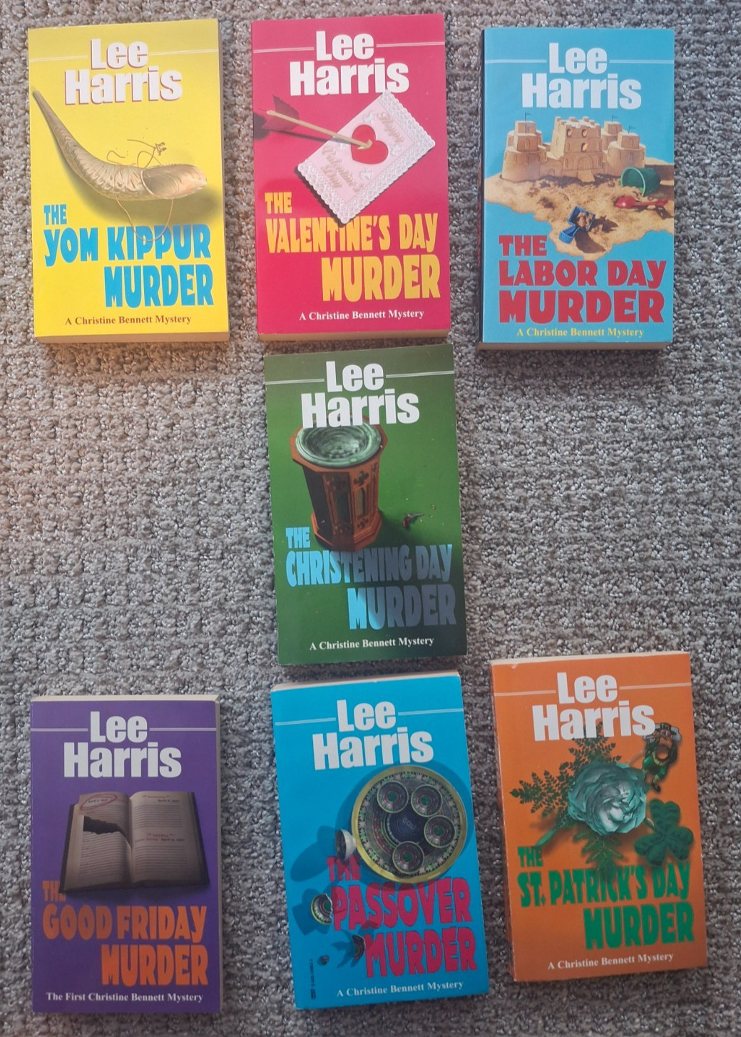 Lot of 7 Lee Harris Paperback Books Christine Bennett Mystery Murder Series