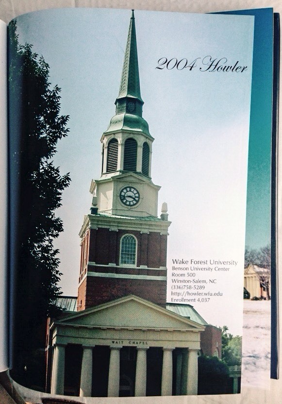 2004 WAKE FOREST UNIVERSITY YEARBOOK, THE HOWLER, WINSTON-SALEM, NC