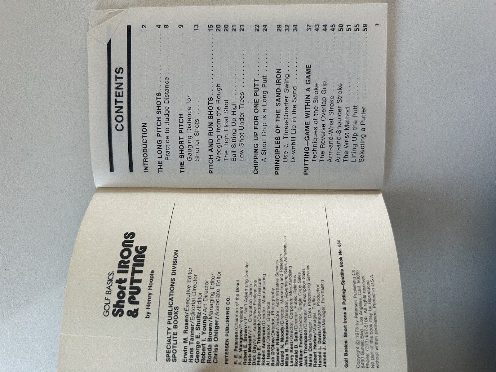Golf Basics: Short Irons & Putting Mini-Manual Hoople Spotlite PB 1982 Illus