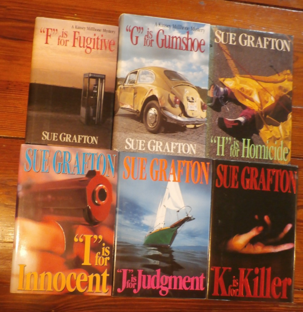 Sue Grafton Book Lot 6 Hardcovers Kinsey Millhone Alphabet Mystery F-K 1st Eds