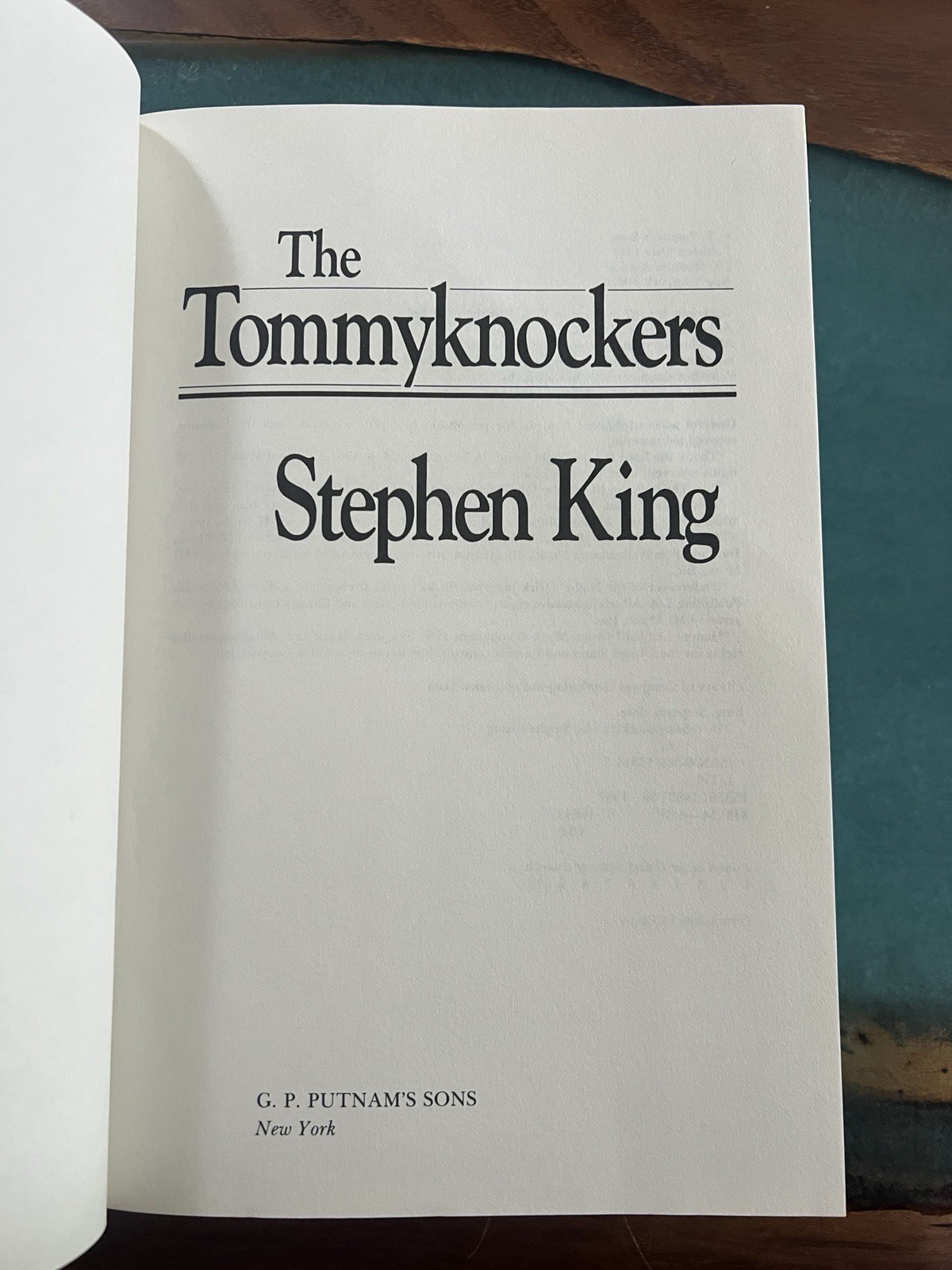 The Tommyknockers Stephen King Hardcover G.P. Putnam’s Sons 1987 Novel 1st Ed