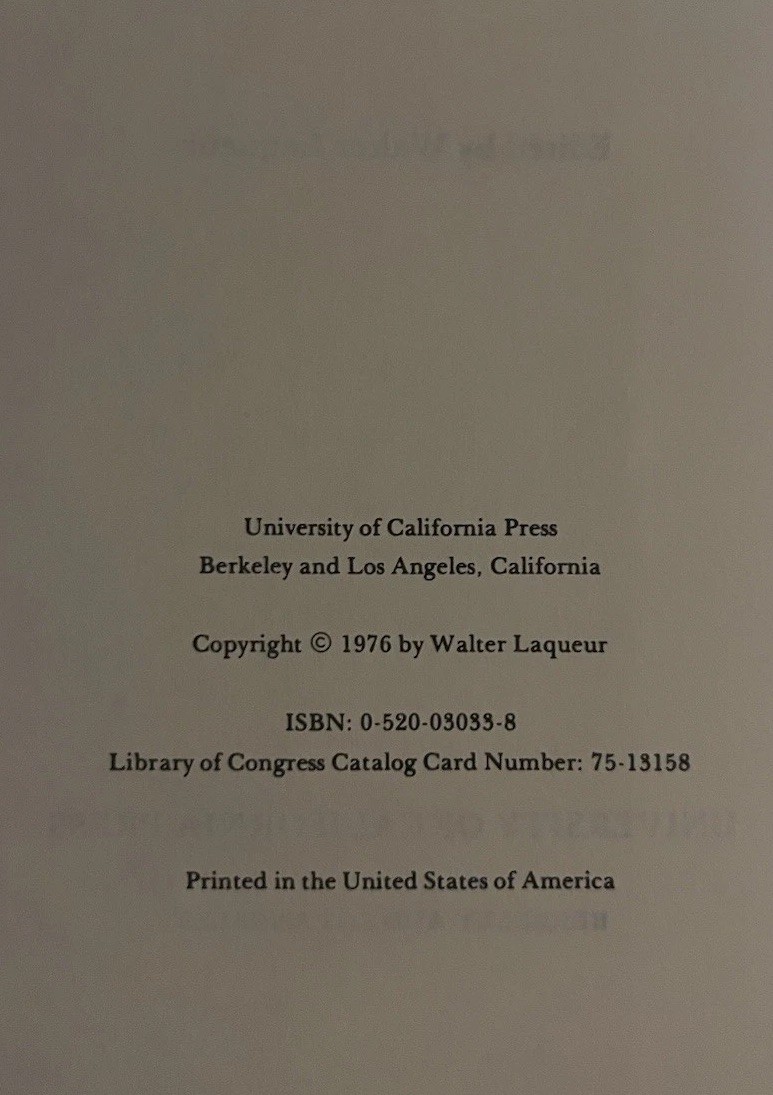 Fascism A Readers’ Guide Walter Lacqueur HARDBACK 1ST EDITION