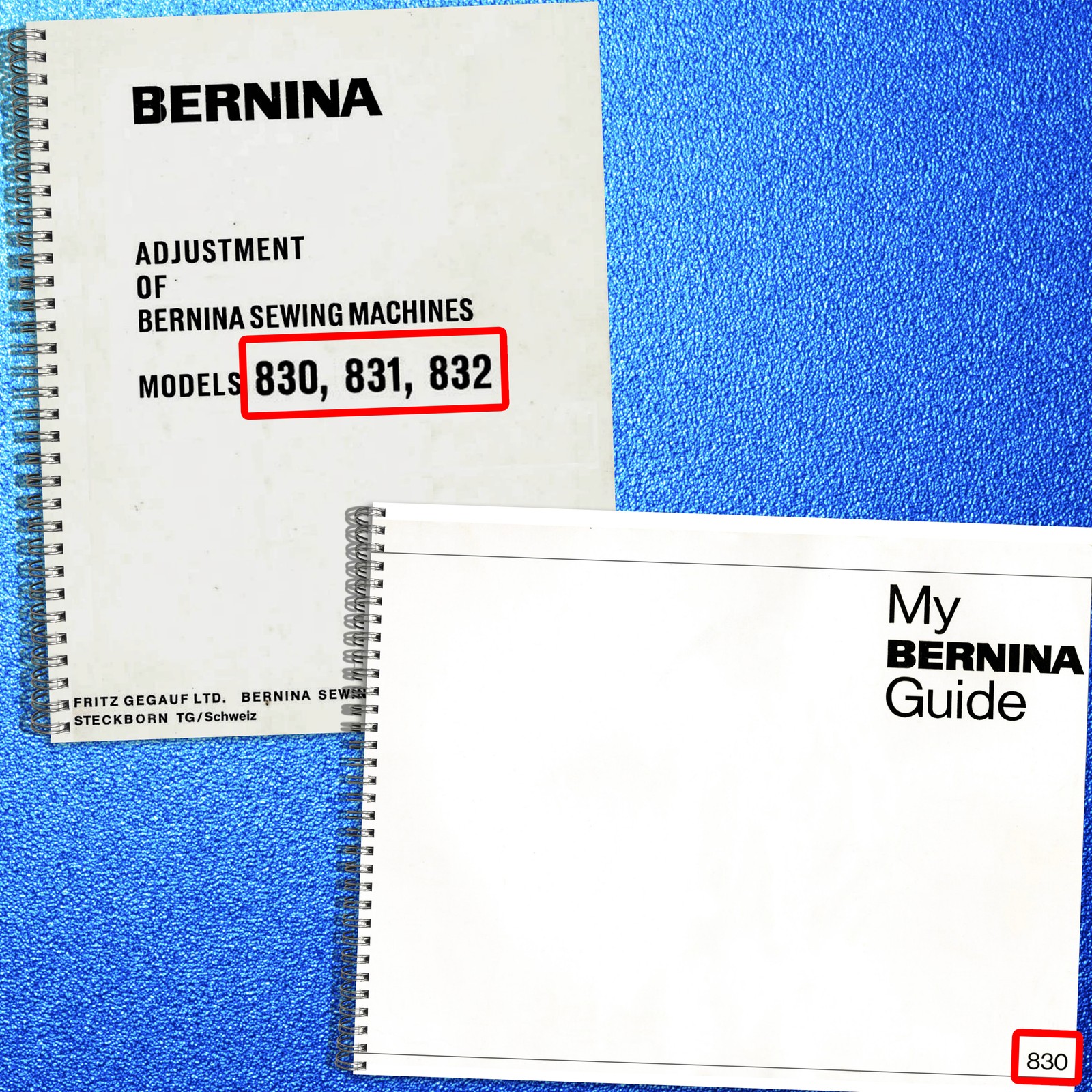 BERNINA 830 831 832 Adjustment Service & Color Manual BUNDLE – WIRE BOUND