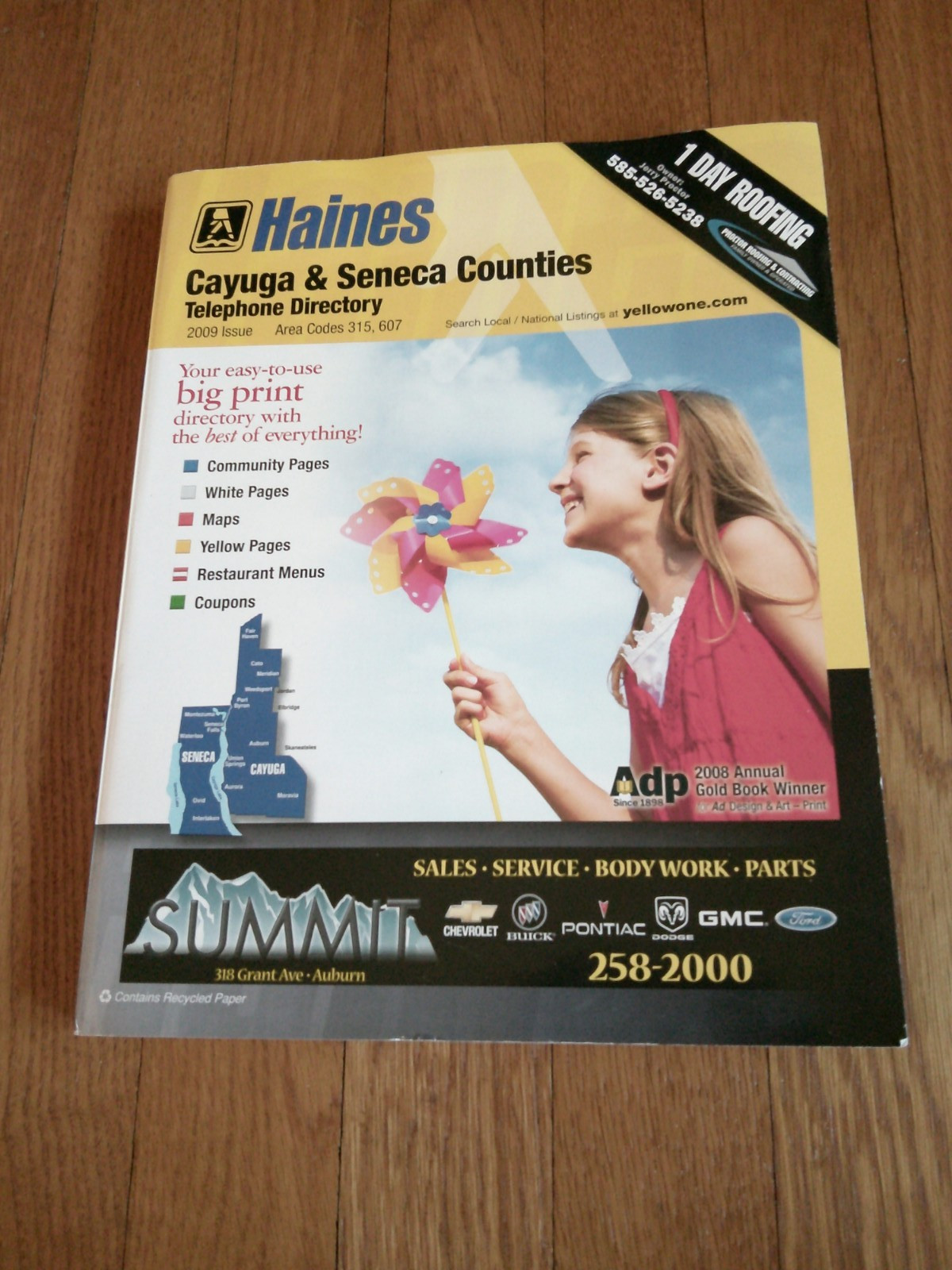 Cayuga Seneca County NY Phone Book Area Codes 315,607 White & Yellow Pages 2009