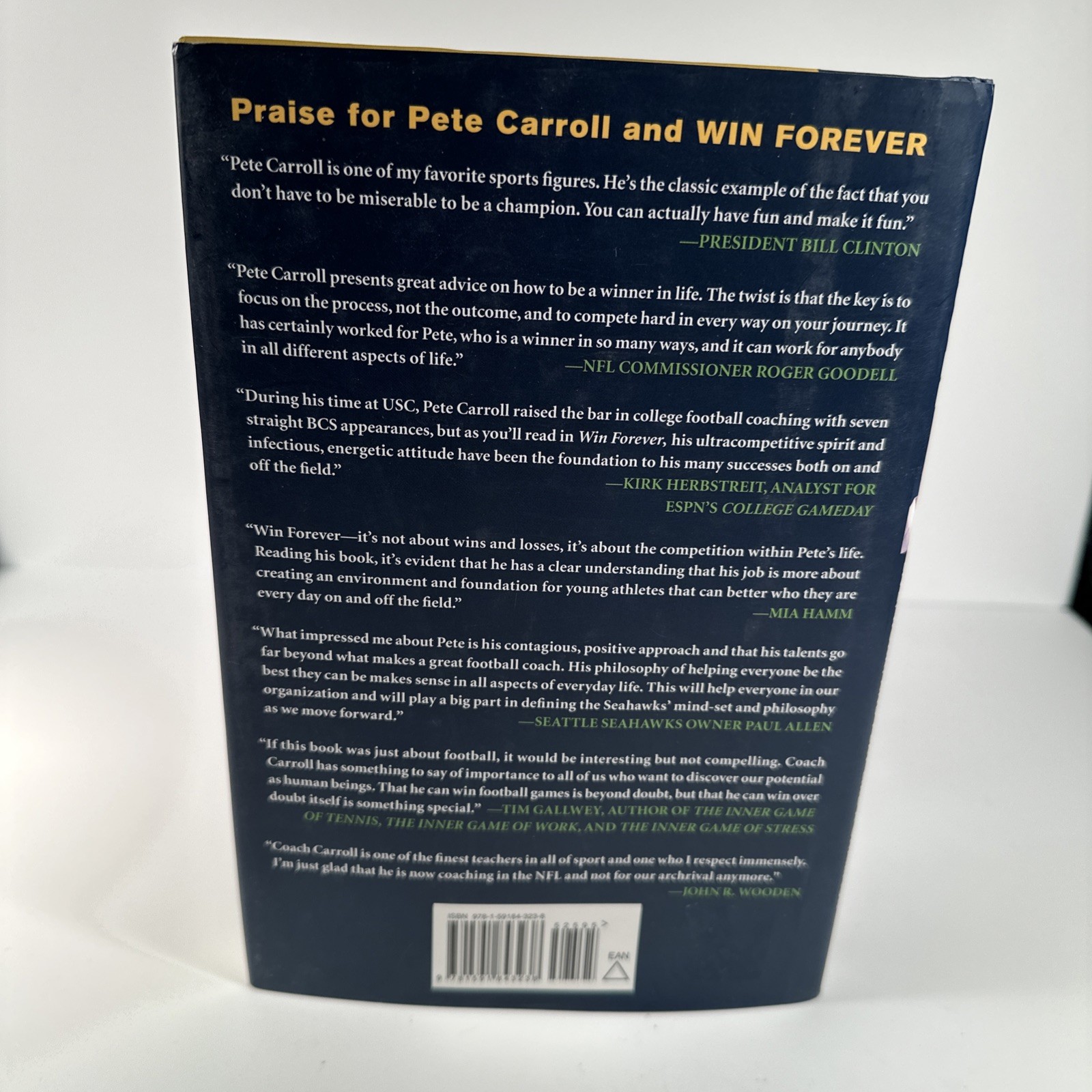 SIGNED – WIN FOREVER by Pete Carroll (Hardcover, 2010) 1st ed. Seattle Seahawks