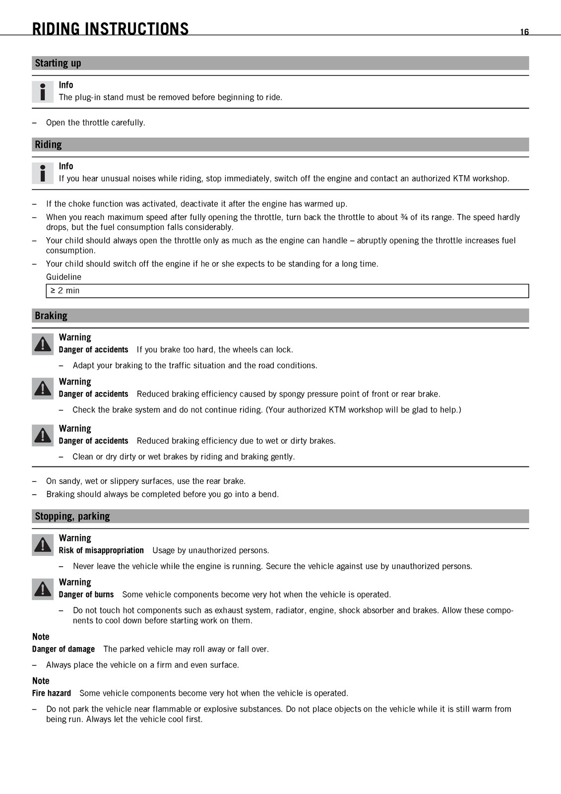 KTM 50 SX 50 SX Mini Owners Manual 2011 – STEEL WIRE BOUND – PROTECTIVE COVERS