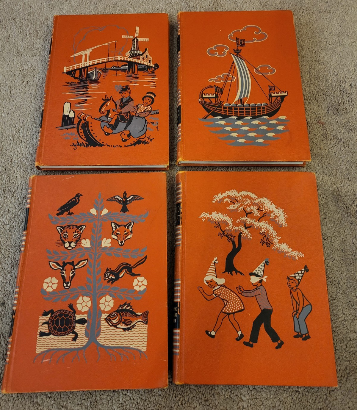 Childcraft Life in Many Lands Vol 5,6,7,8 Hardcover Books Play Hobbies VTG 1949