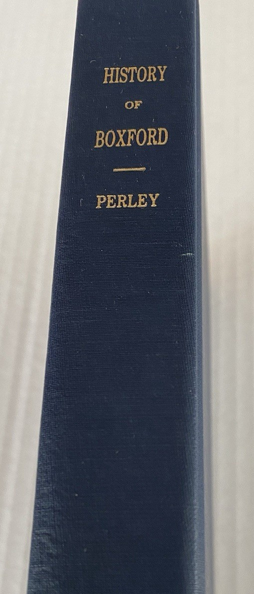 History of Boxford by Sidney Perley, 1984, Hardcover, Blue cover, Like new