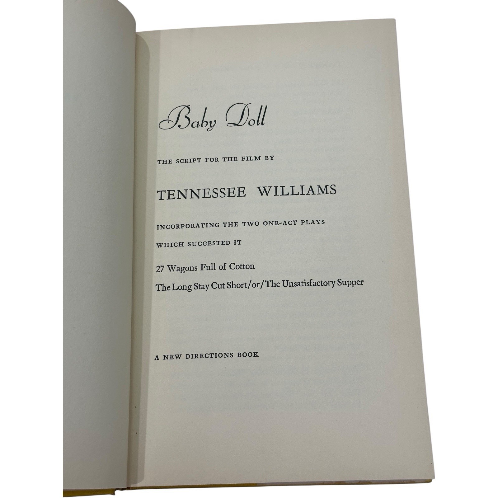 BABY DOLL | Tennessee Williams 1st Ed 2nd Printing 1956 HCDJ Play Classic Drama