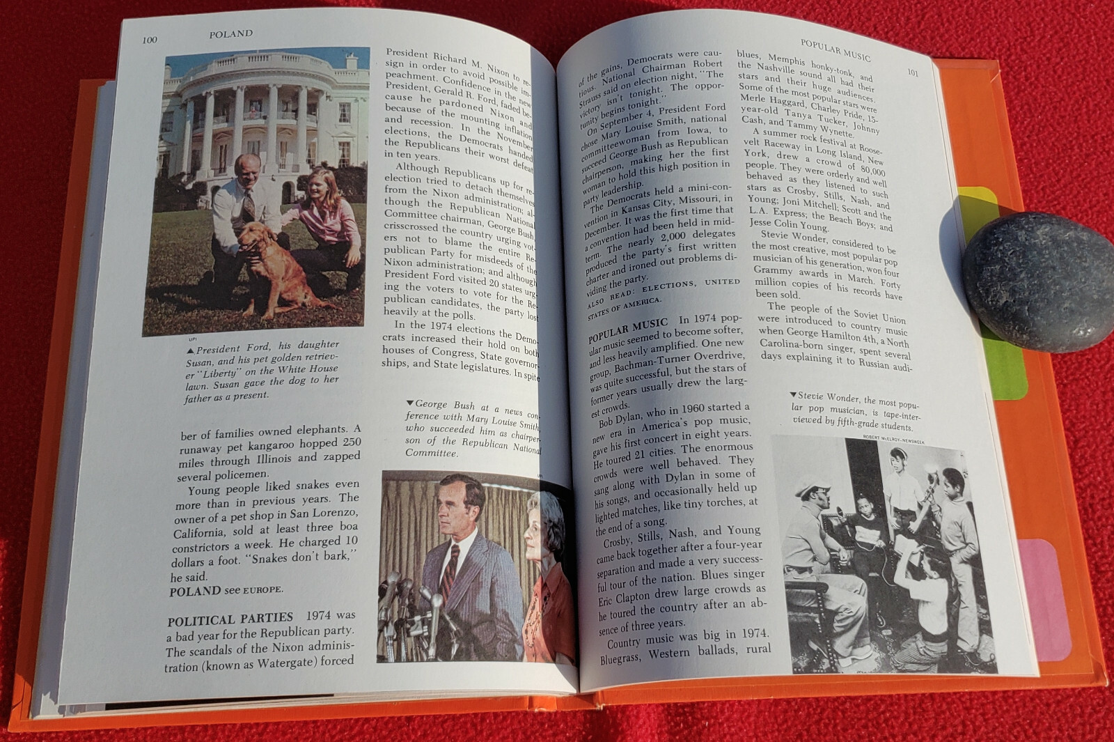 1975 Yearbook Young Students Encyclopedia – Events Of 1974 Hardcover 160 Pages