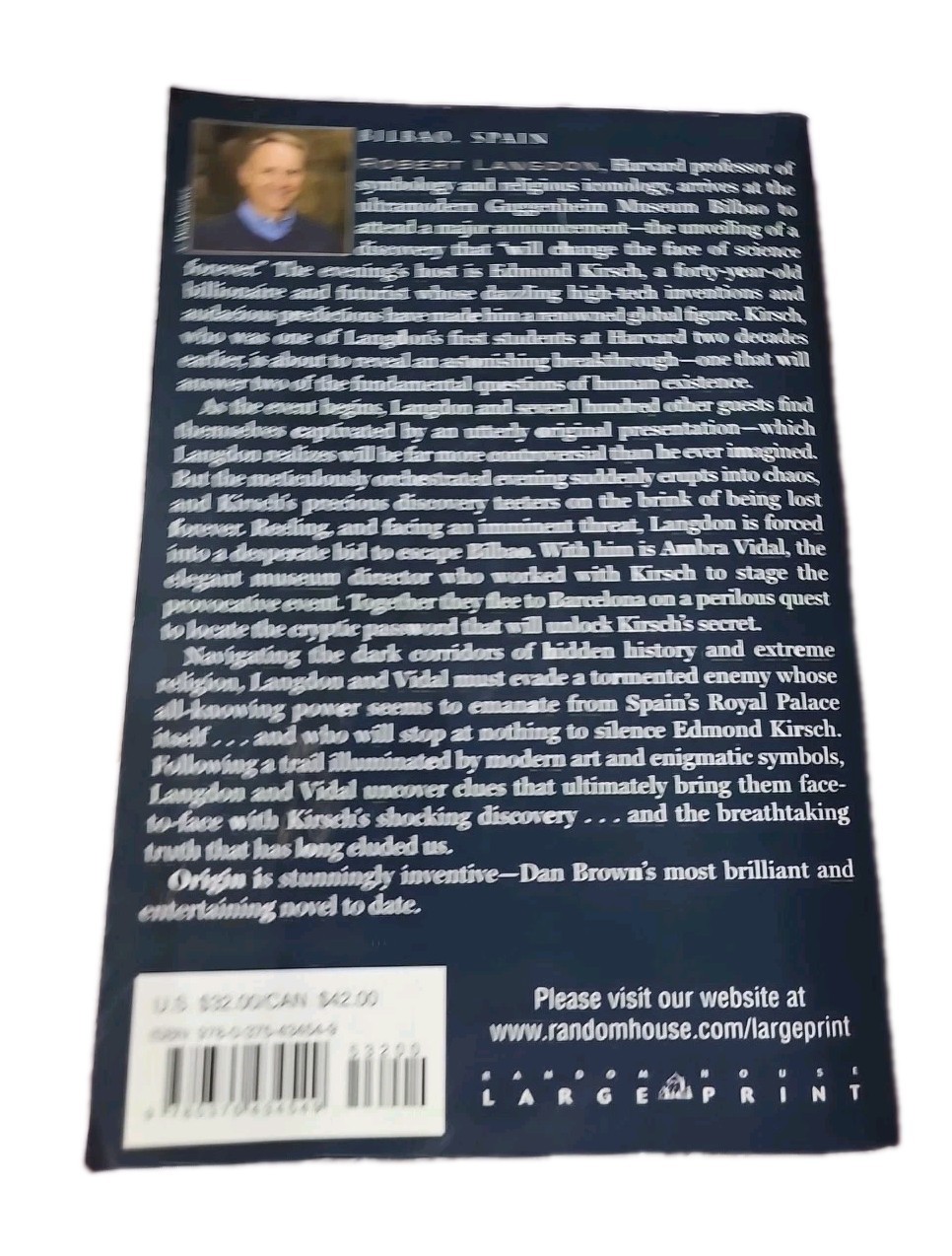 Robert Langdon Ser.: Origin : A Novel by Dan Brown (2017, Trade Paperback, Large