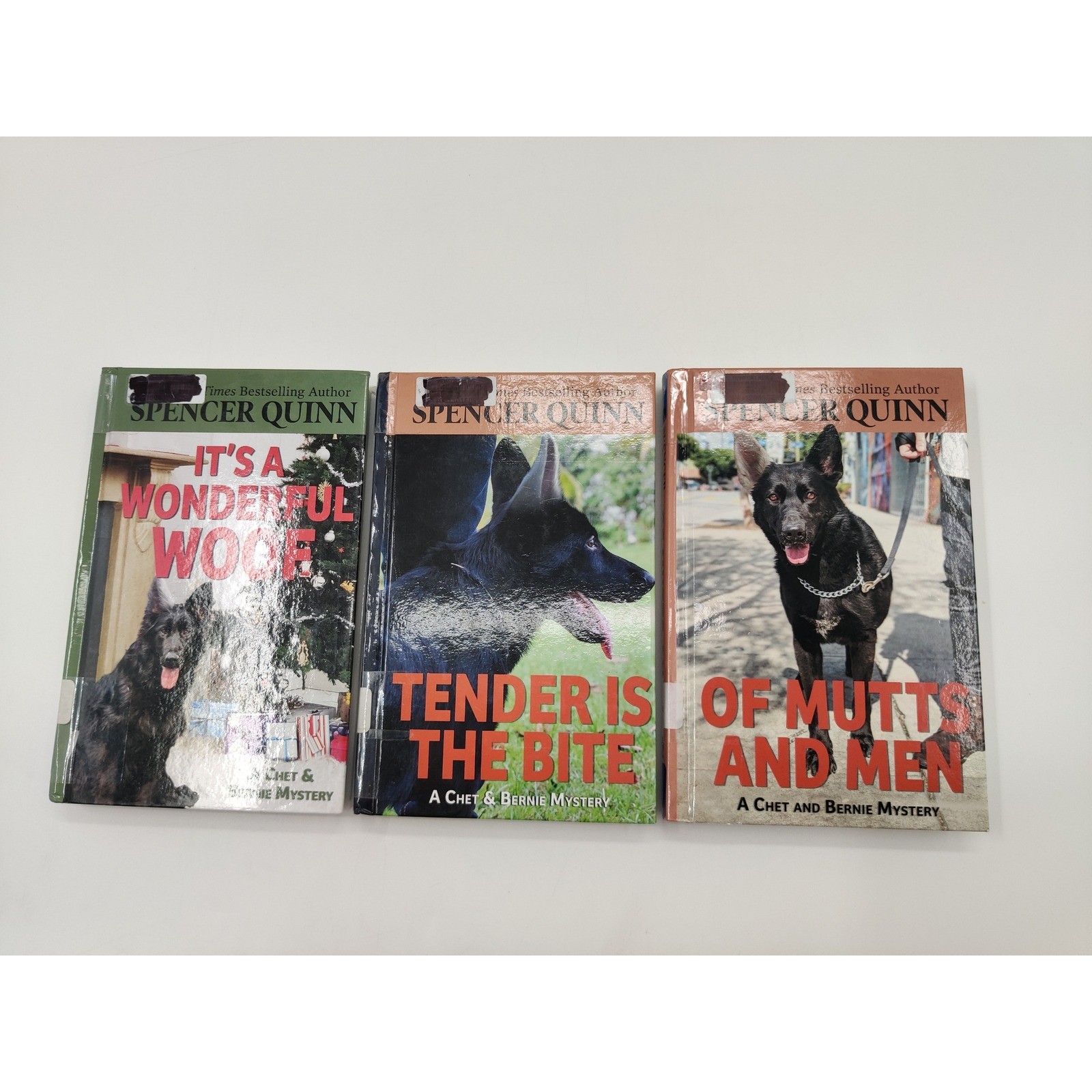 Spencer Quinn Chet Bernie Mystery 3 Book Lot Large Print Hardcover Ex-Library