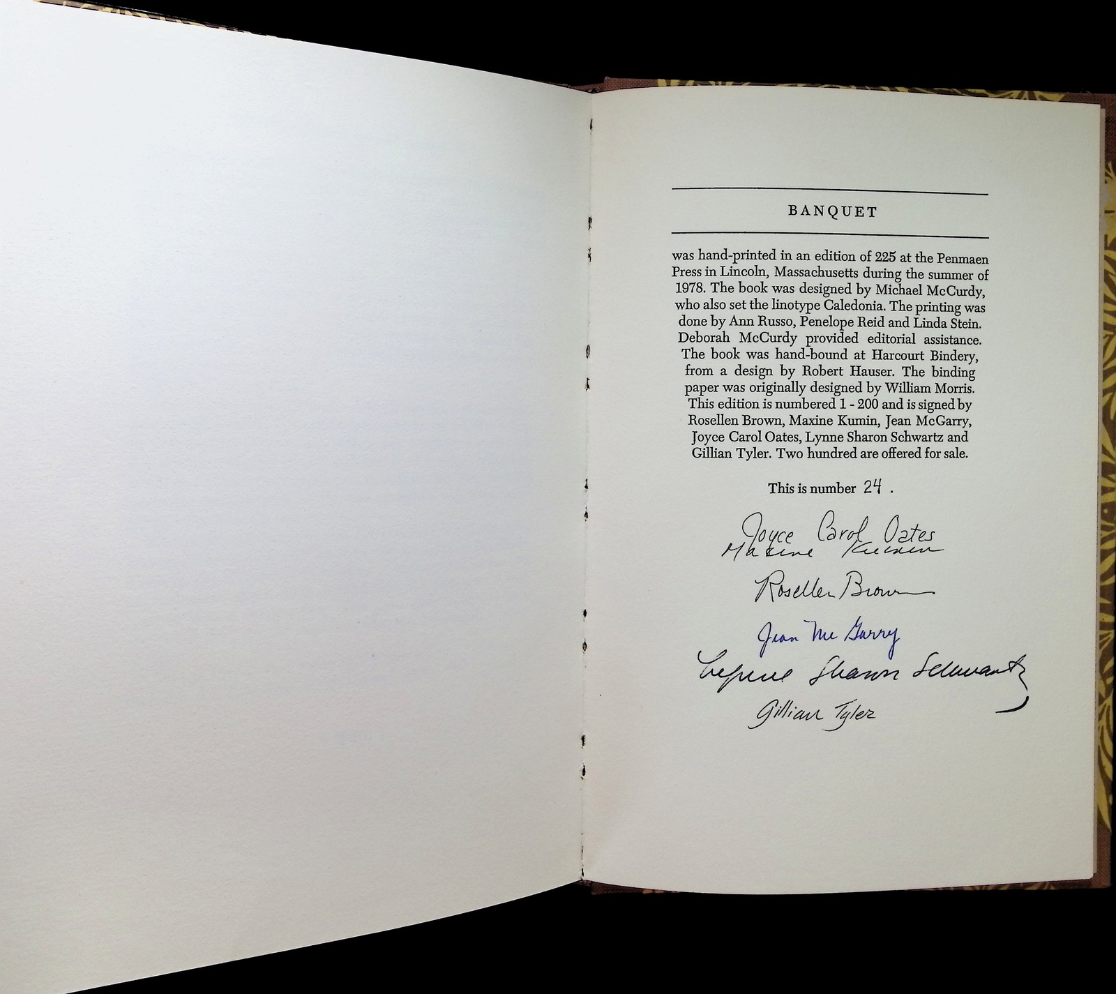 Banquet Five Short Stories 1978 Signed Limited Edition #24 HC Slip Case Vintage