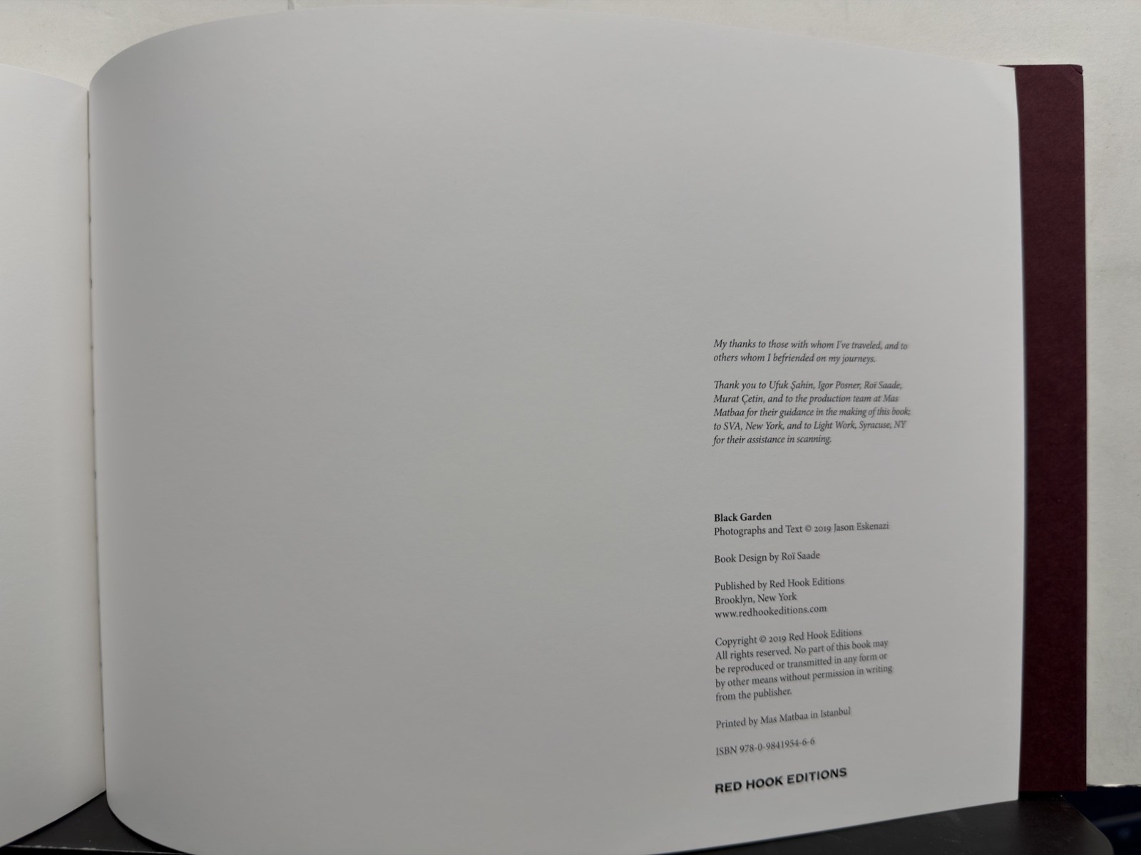 SIGNED JASON ESKENAZI BLACK GARDEN 2019 RED HOOK 1st EDITION HARDCOVER SHOWN