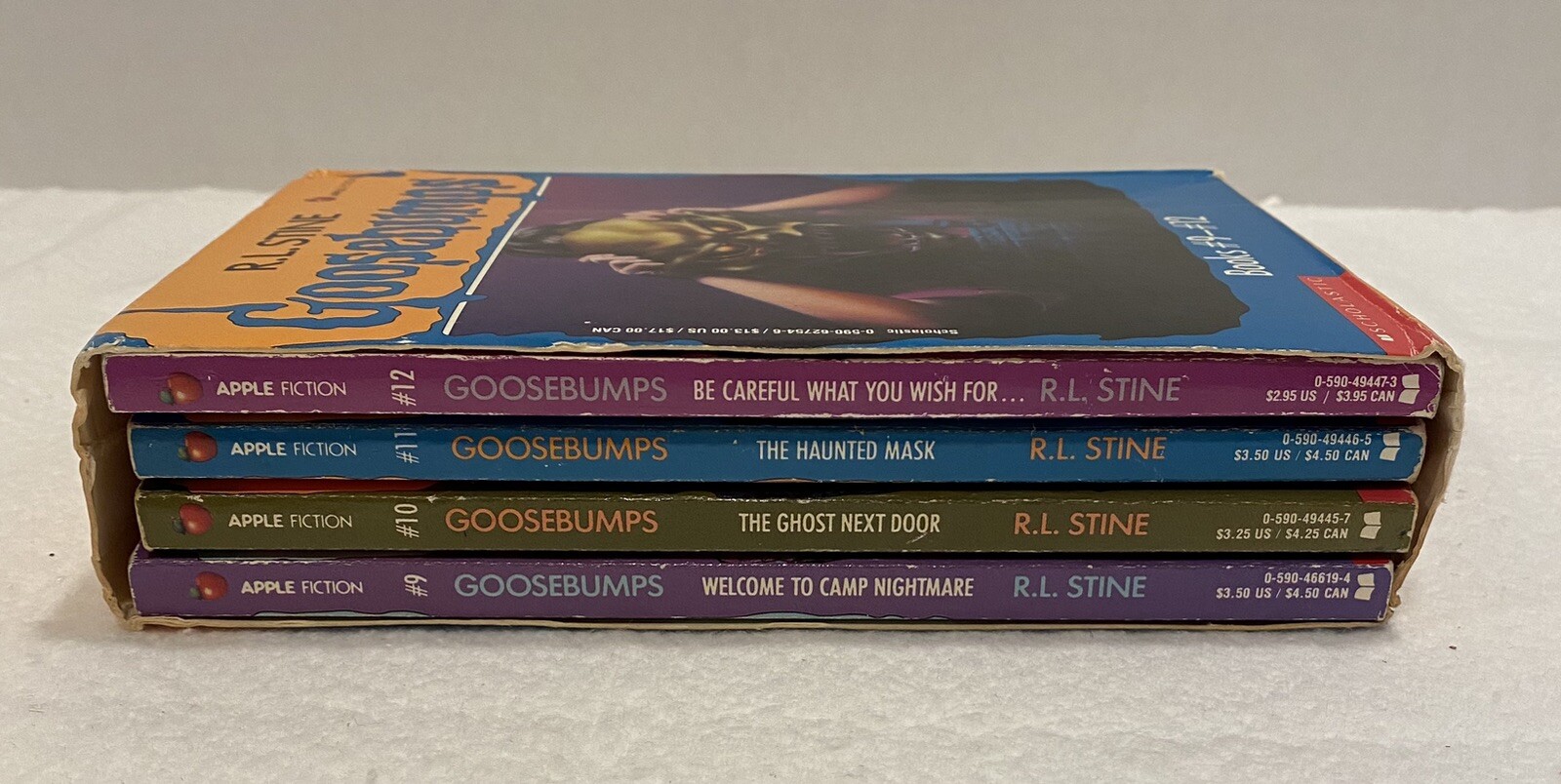 Vintage 1990s Goosebumps Box Set #9-12, R.L. Stine, Haunted Mask, 9, 10, 11, 12