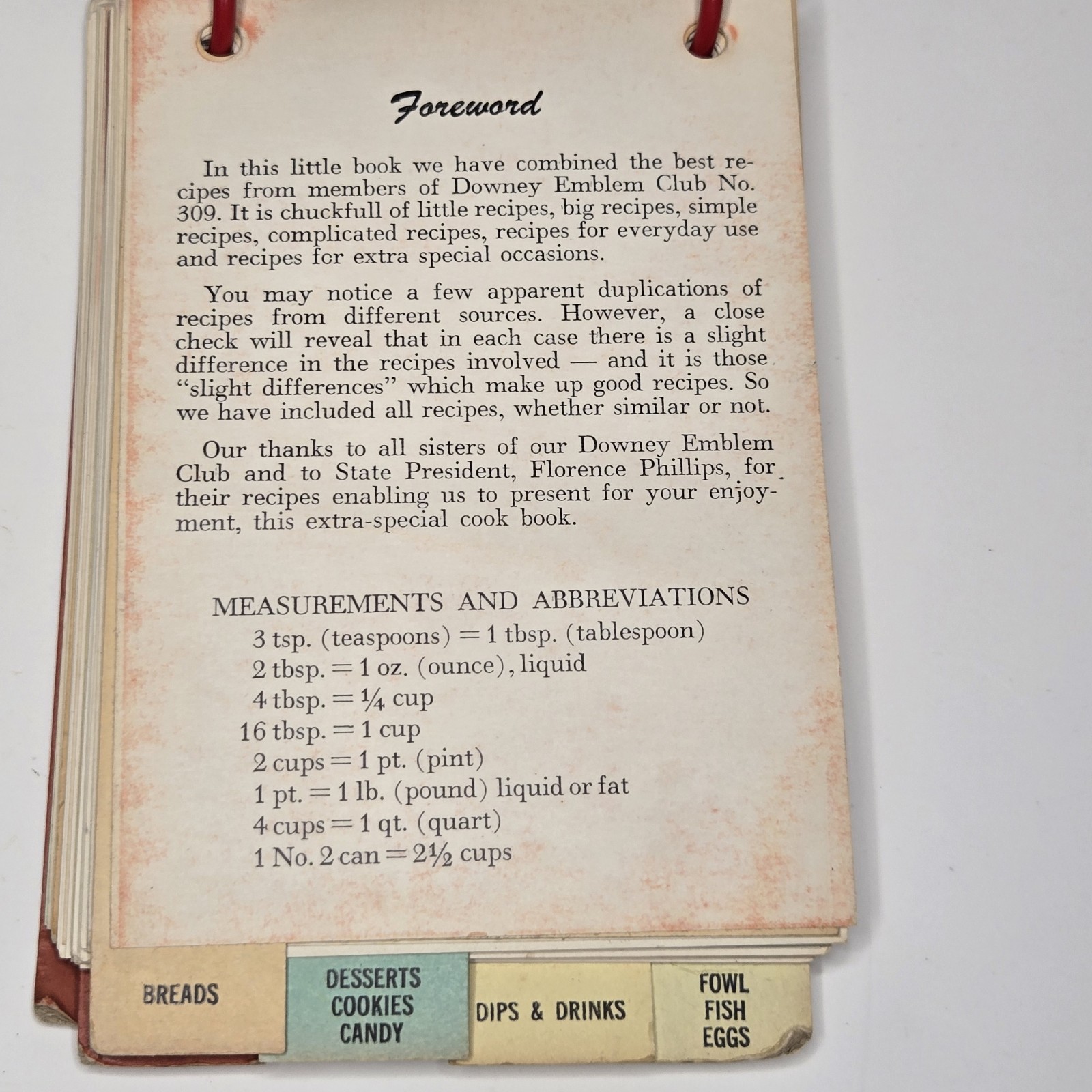 Mixing Magic Recipe Booklet – Downey Emblem Club No. 309 – Vintage – Ring Bound