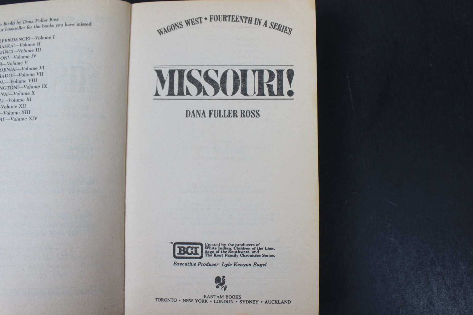 Missouri! Dana Fuller Ross 1985 Wagons West Western Fiction Bantam Books PB