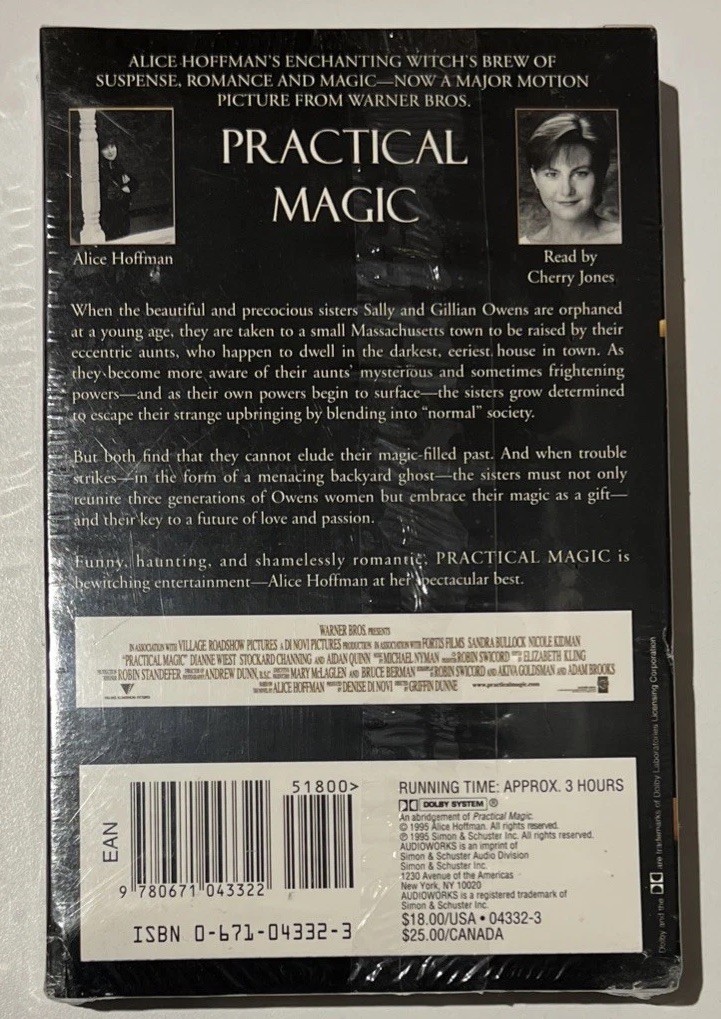 Practical Magic Audiobook Alice Hoffman Cherry Jones Cassette Vtg 1995 Sealed