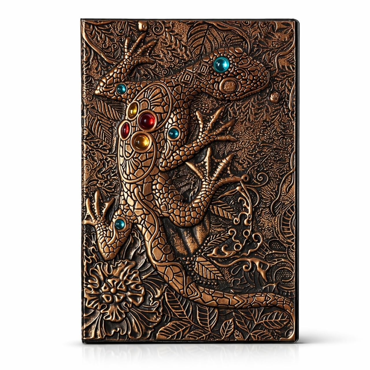 Embossed Lizard Journal A5 5.8 x 8.3 in Hardcover Leather Notebook Vintage Fa…