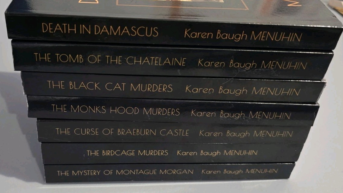 Lot of 7 Karen Baugh Menuhin Mystery Novels – The Heathcliff Lennox Series