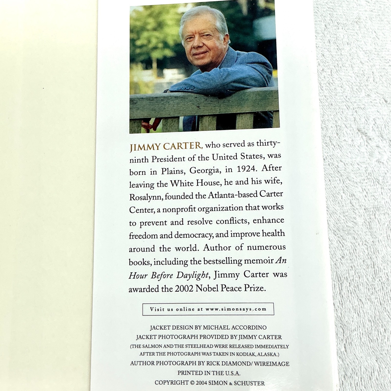Signed Jimmy Carter Sharing Good Times – 1st Edition 2004 Simon & Schuster HC/DJ