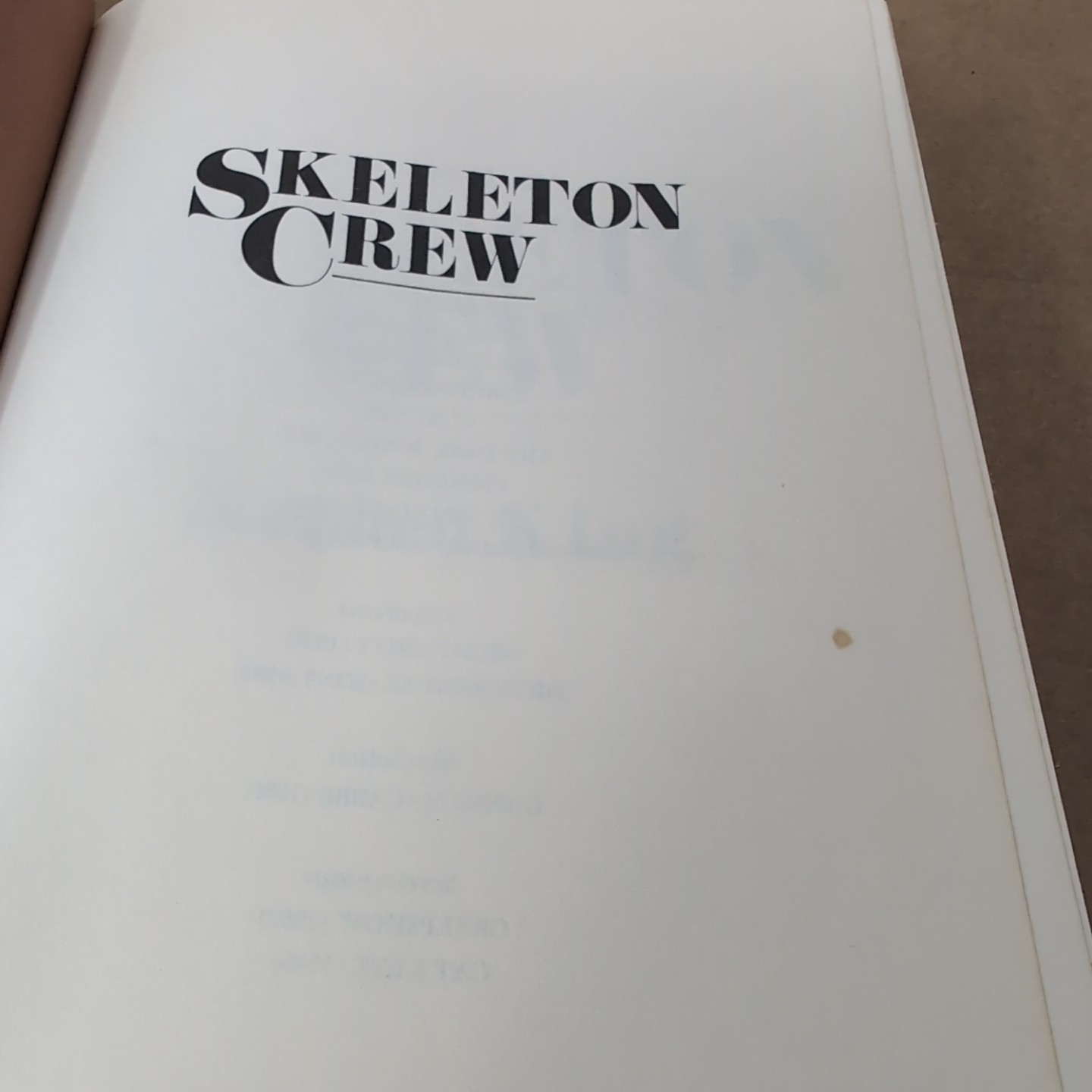 STEPHEN KING SKELETON CREW HARD COVER 1ST EDITION $18.95 First Edition