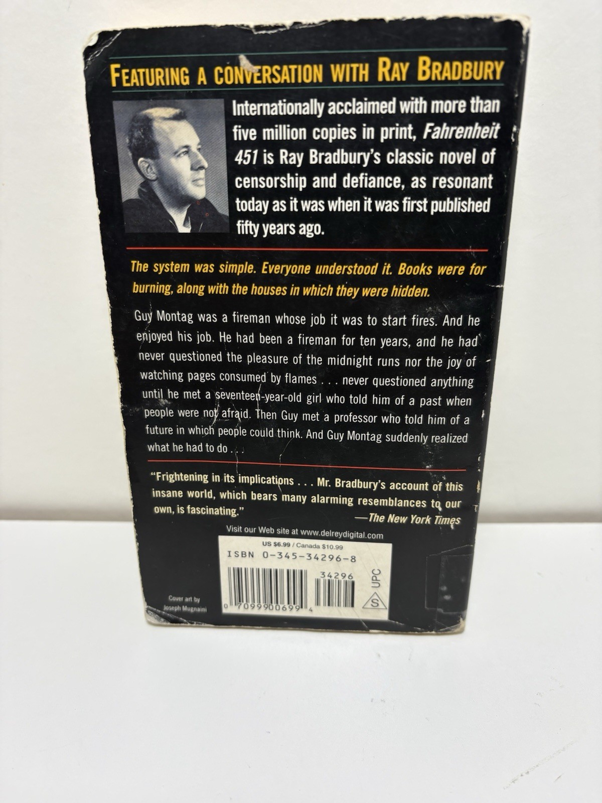 Fahrenheit 451 50th Anniversary Edition 1991 Ballantine Del Rey Pb Ray Bradbury