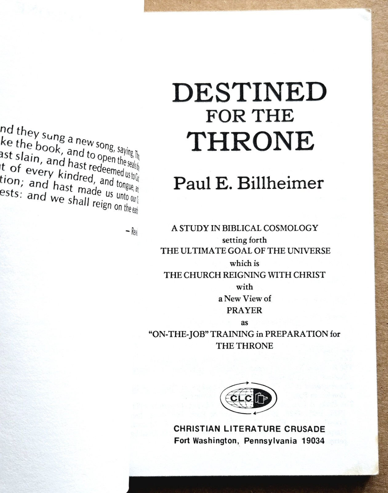 Destined for the Throne by Paul Billheimer 1975 “A Look at the Bride of Christ”