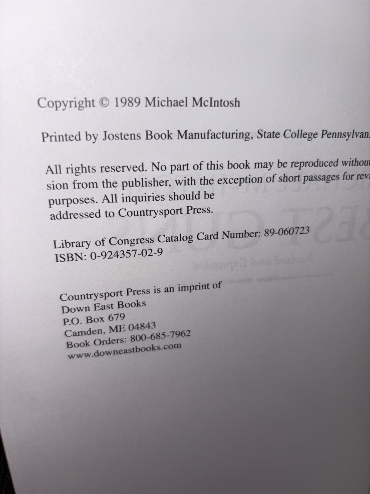 Best Guns Michael McIntosh Revised and Updated Edition 1989