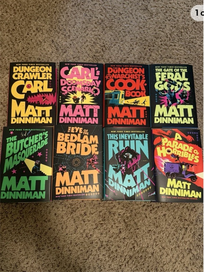 Dungeon Crawler Carl 1 – 8 Matt Dinniman Hardcover Set Complete