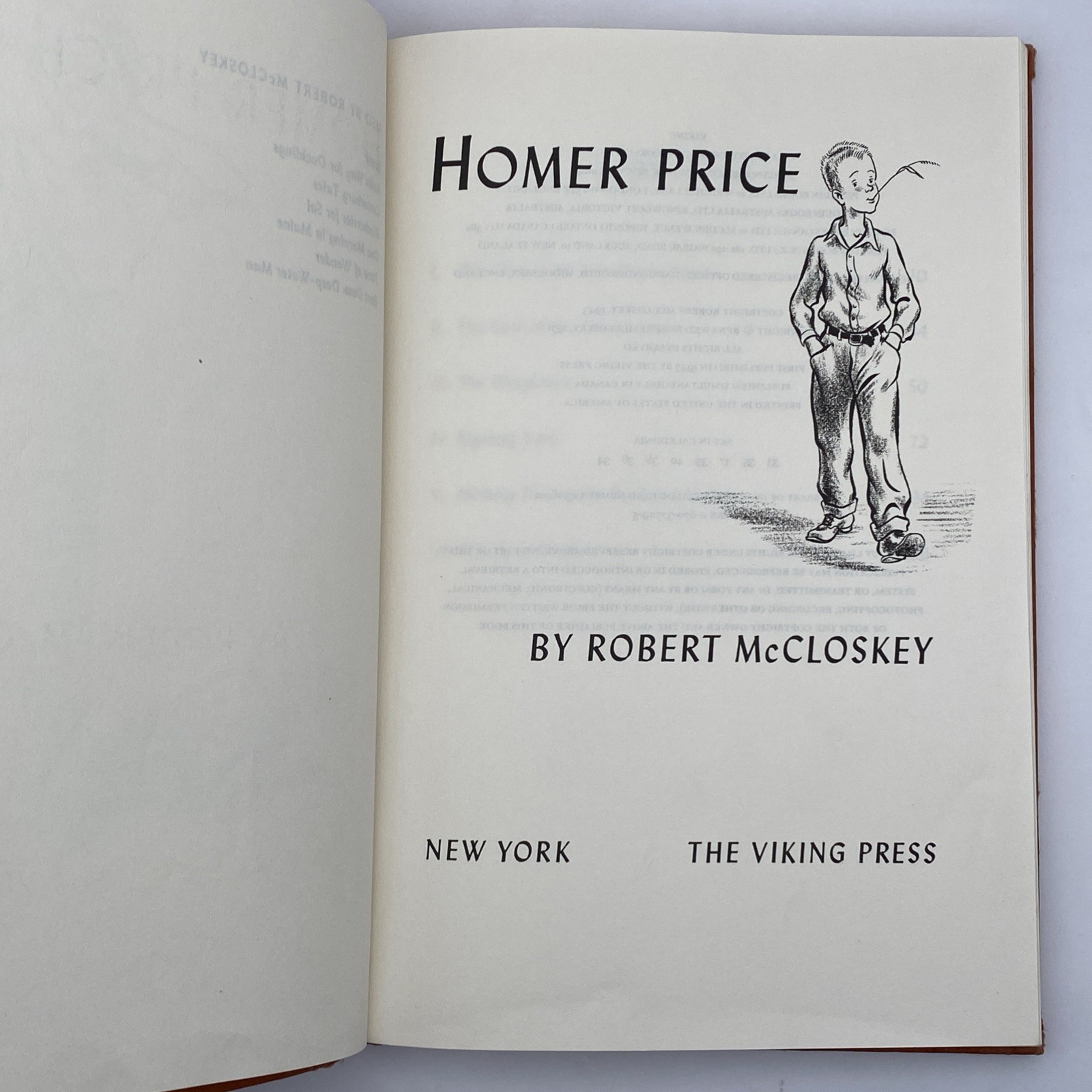 Homer Price by Robert McCloskey 1971 Viking Press Hardcover Illustrated
