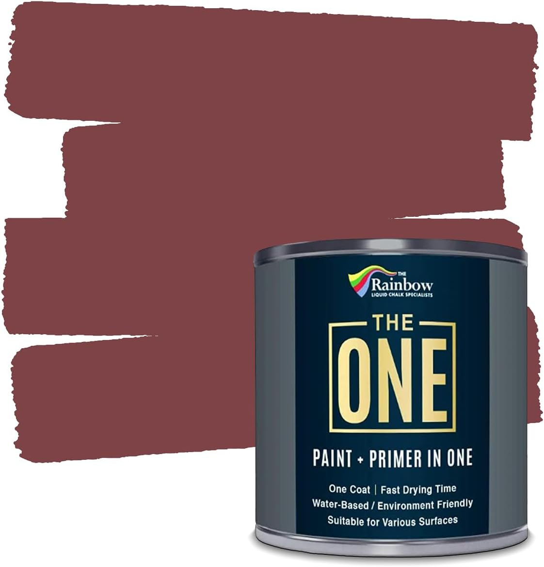 All-In-One Paint & Primer – Deep Red Satin, 8.5 Fl Oz/250Ml | 1 Coat Formula | E