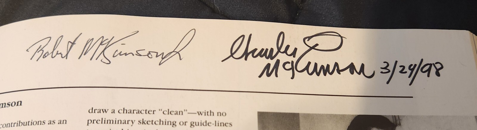 Signed by BOB & CHARLES MCKIMSON on Page 129. THAT’S ALL FOLKS! Warner Bros