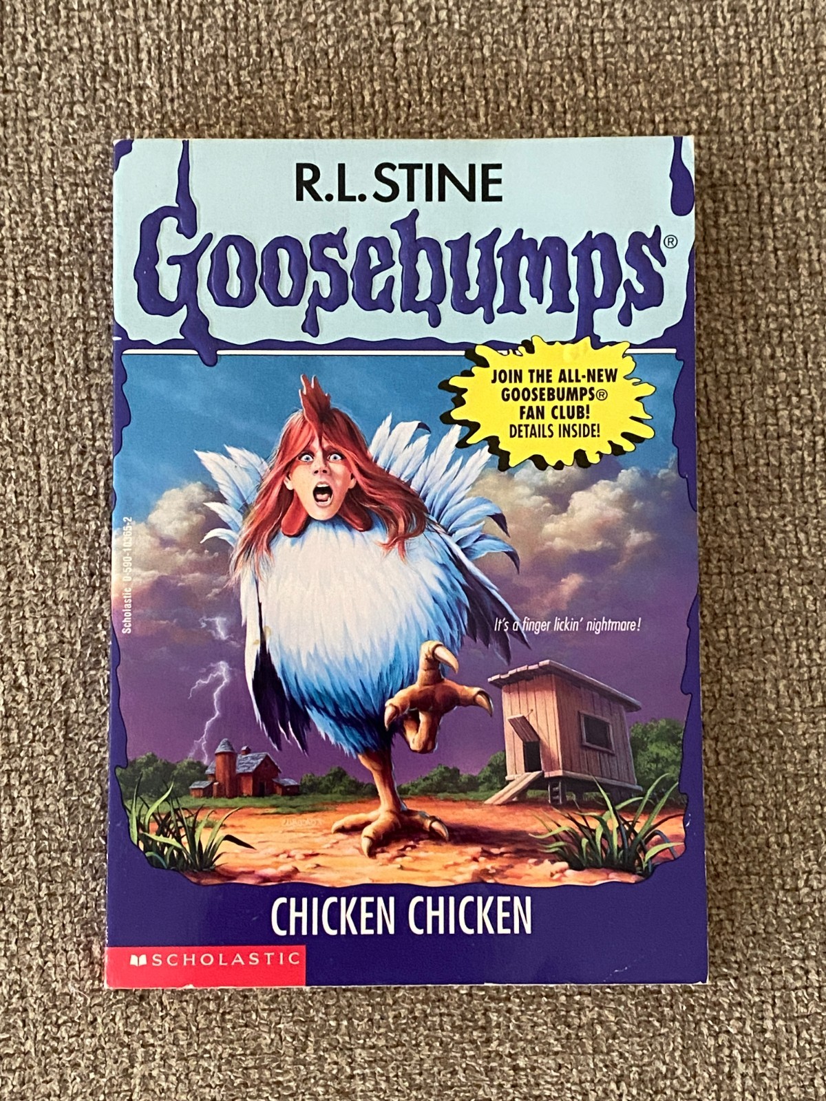 Like New 1st print Goosebumps #53 Chicken Chicken w/att stickers no UPC Stine