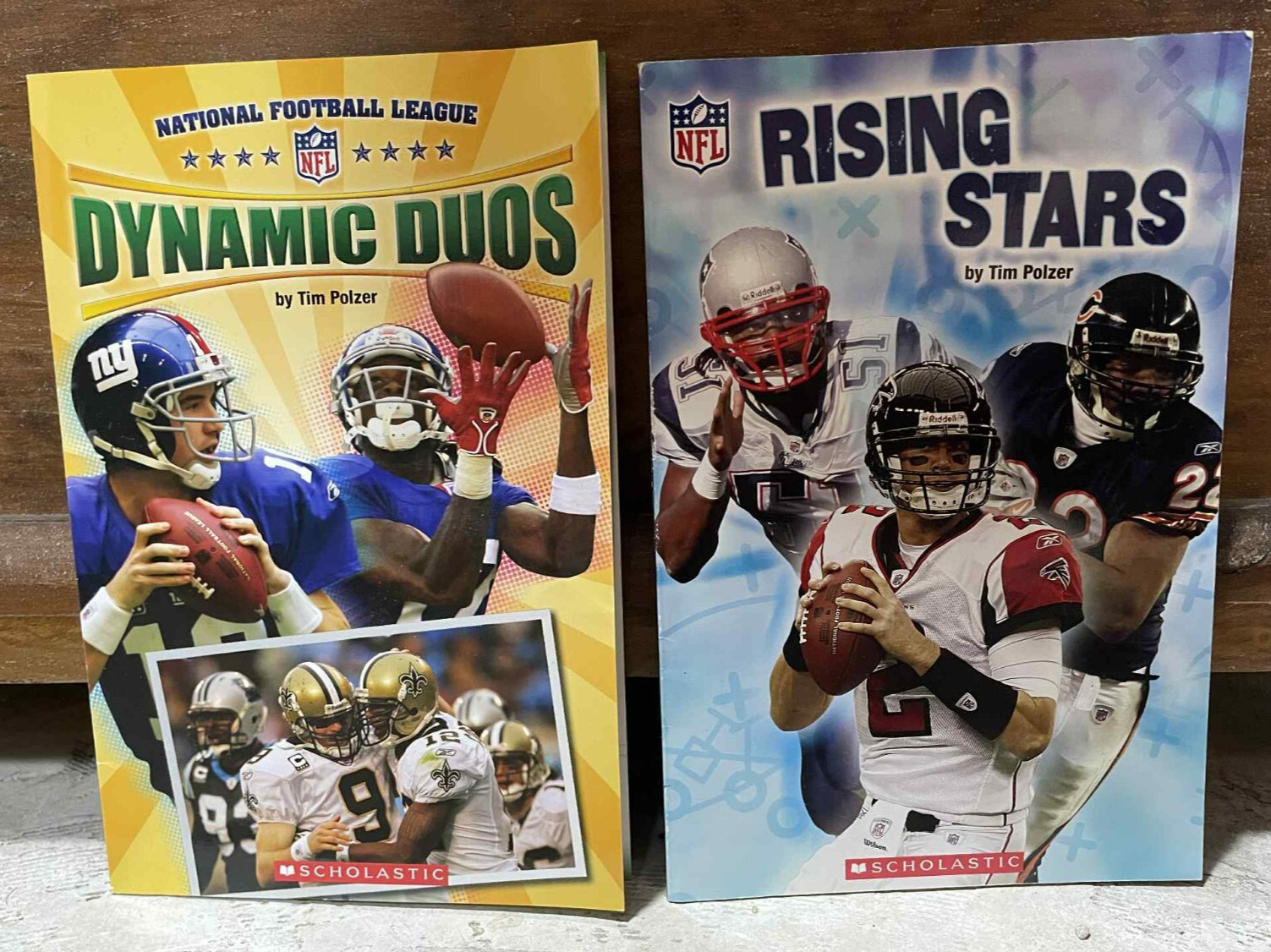 Lot of 2 football books by Tim Polzer: NFL Rising Stars and Dynamic Duos