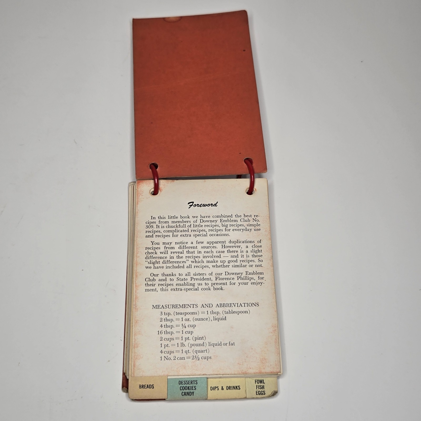 Mixing Magic Recipe Booklet – Downey Emblem Club No. 309 – Vintage – Ring Bound