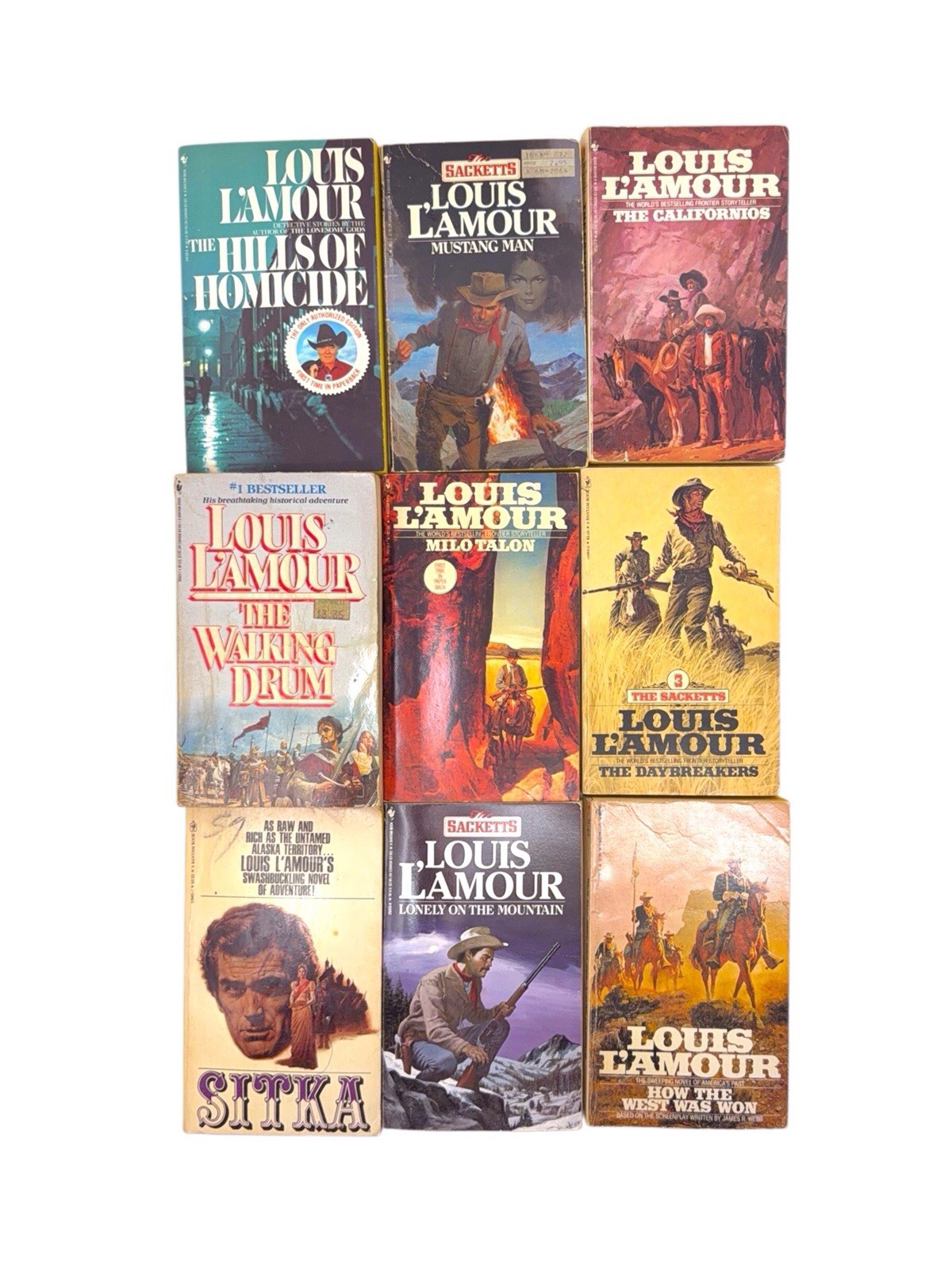 Lot Of 9 Louis Lamour Paperback Books Westerns Good To Fair Conditions