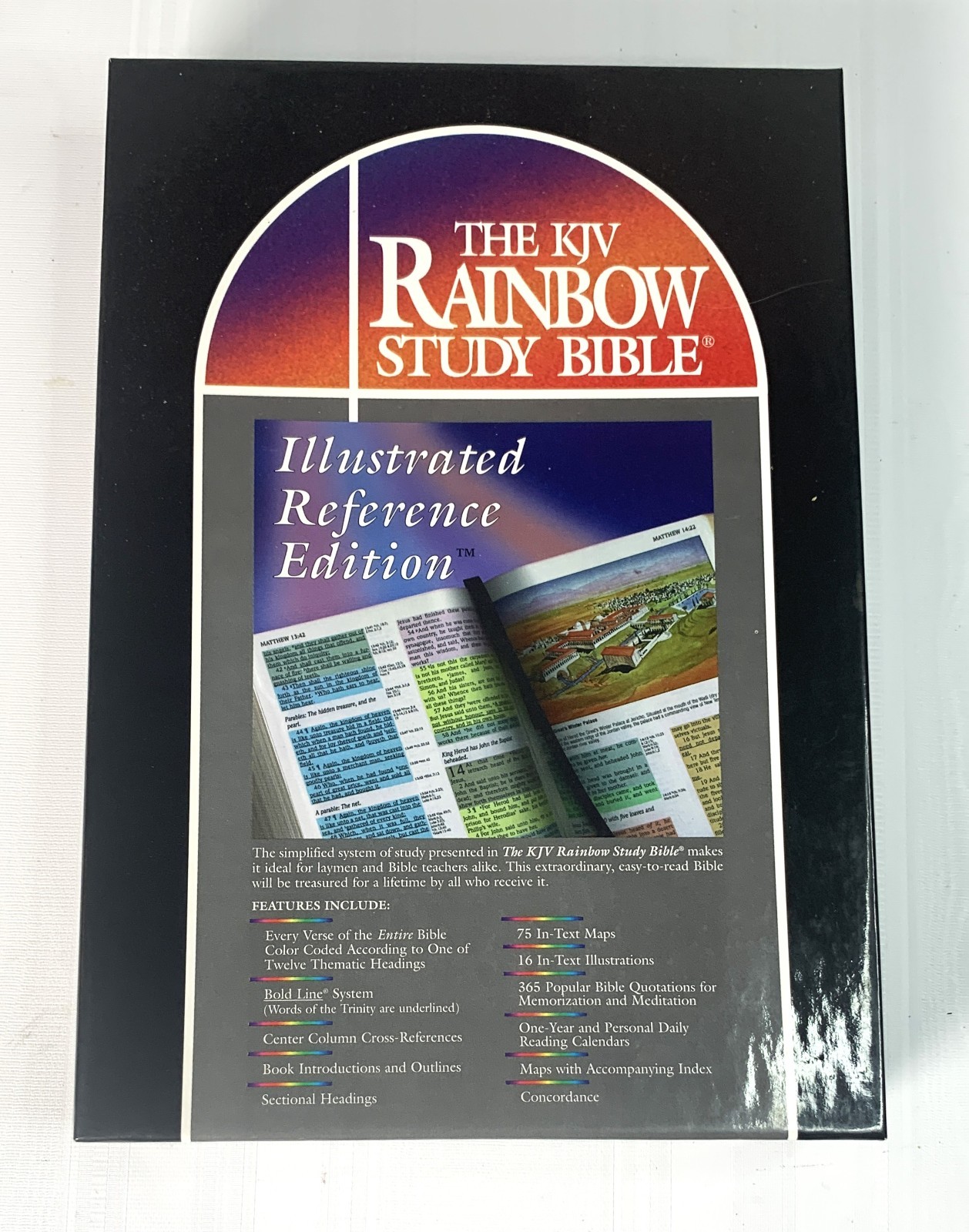 KJV Rainbow Study Bible Black Imitation Leather Illustrated Referrence Edition
