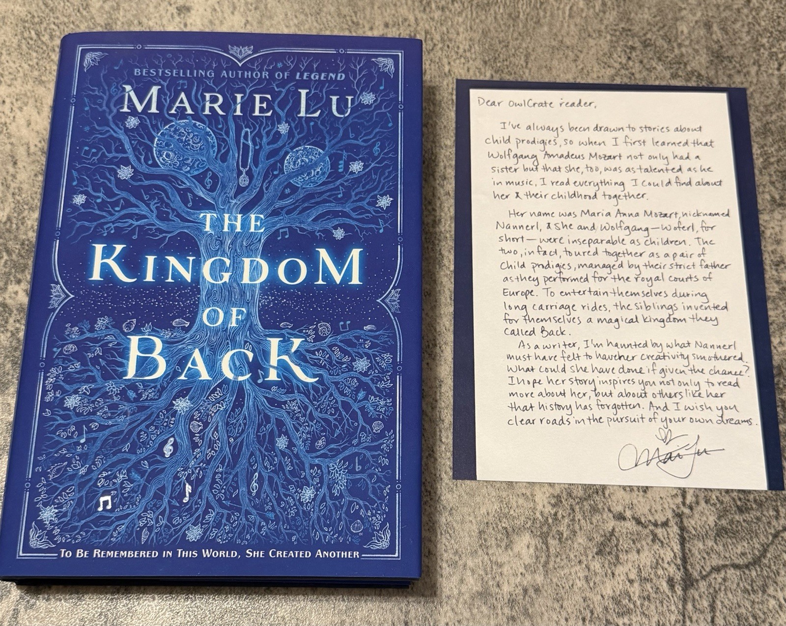 Signed The Kingdom of Back By Marie Lu Exclusive Owlcrate Edition