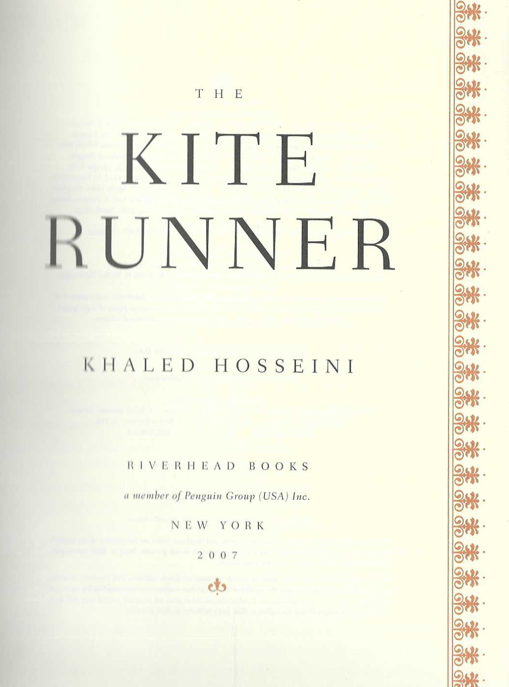 The Kite Runner by Khaled Hosseini Illustrated Edition 1st Printing Hard/DJ VG