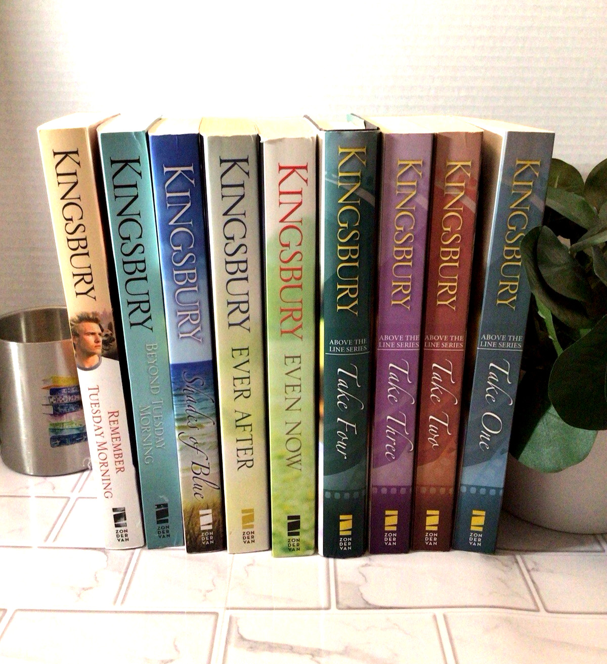 9 Karen Kingsbury Mixed Book Lot Christian Fiction Above the Line (8 PB 1 HC/DC)