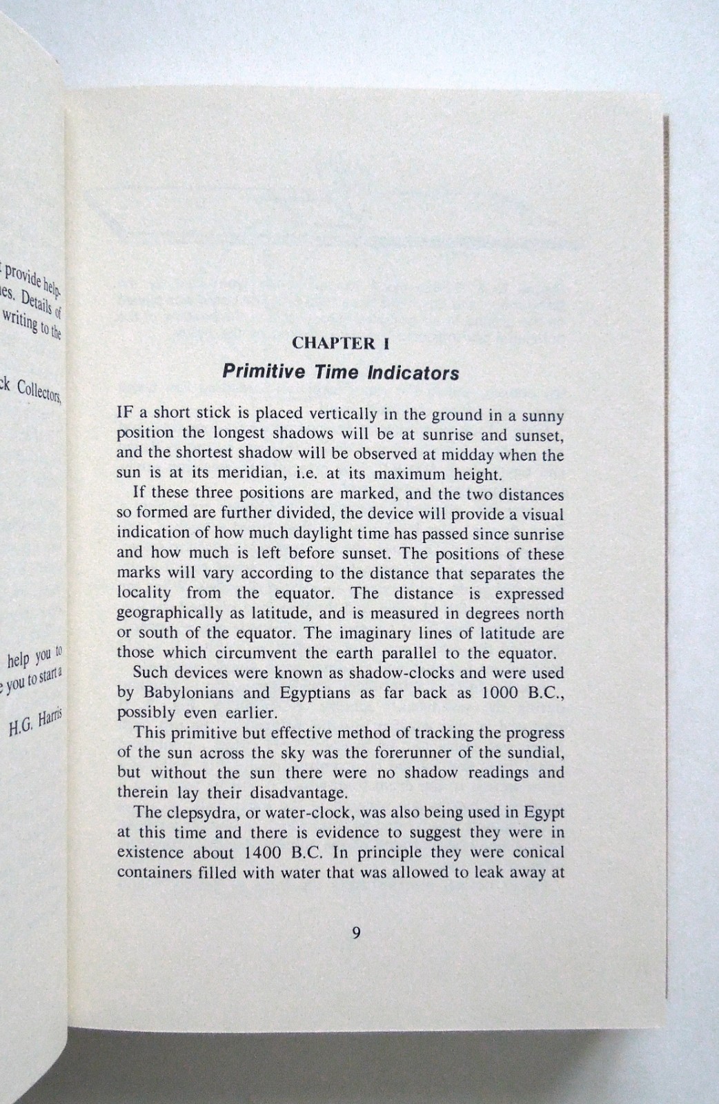 Collecting and Identifying Old Clocks – H.G. Harris, 1977 hc, Emerson Books Inc.