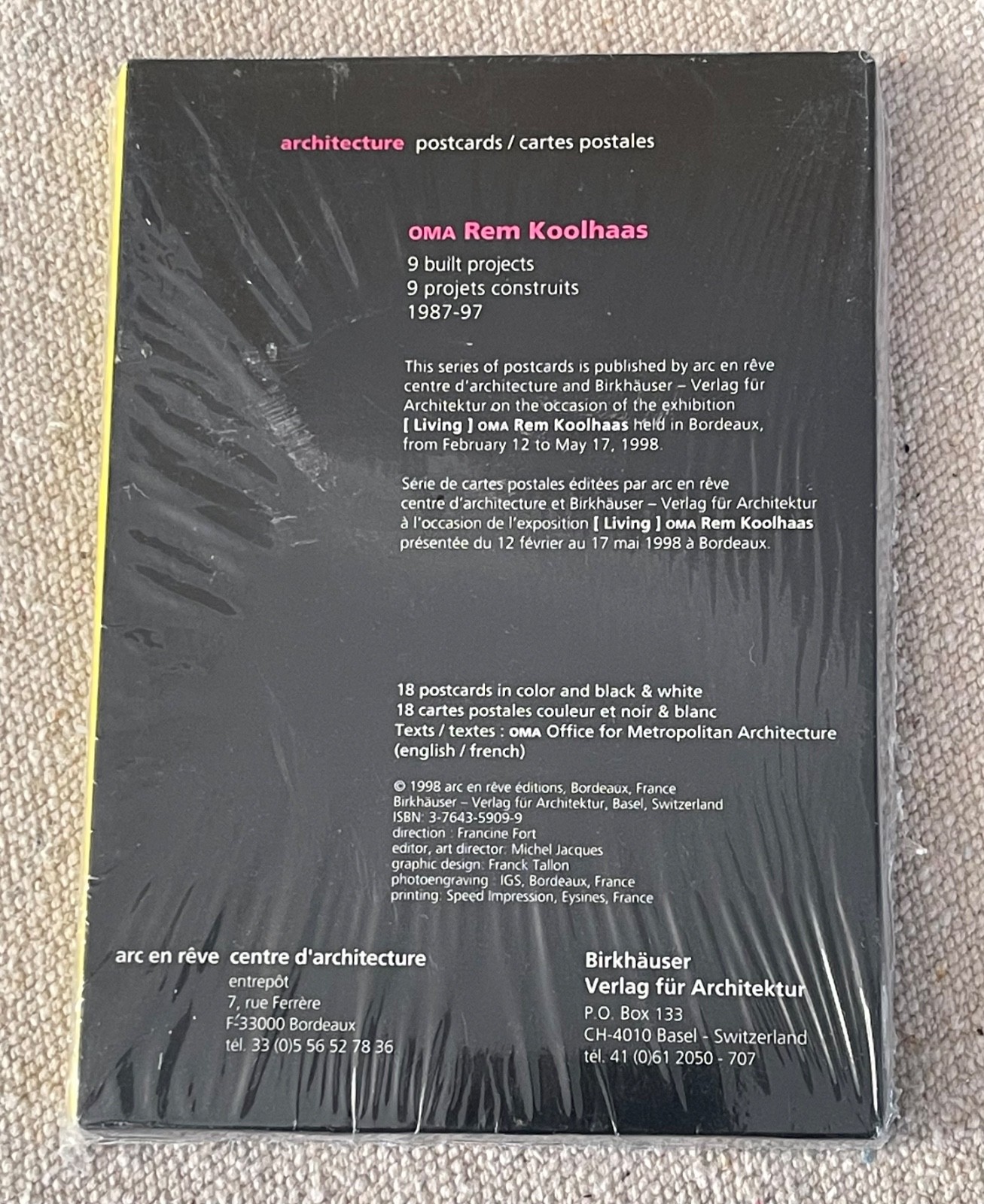 OMA Rem Koolhaas: 9 built projects 9 projets construits 1987-97 postcards New