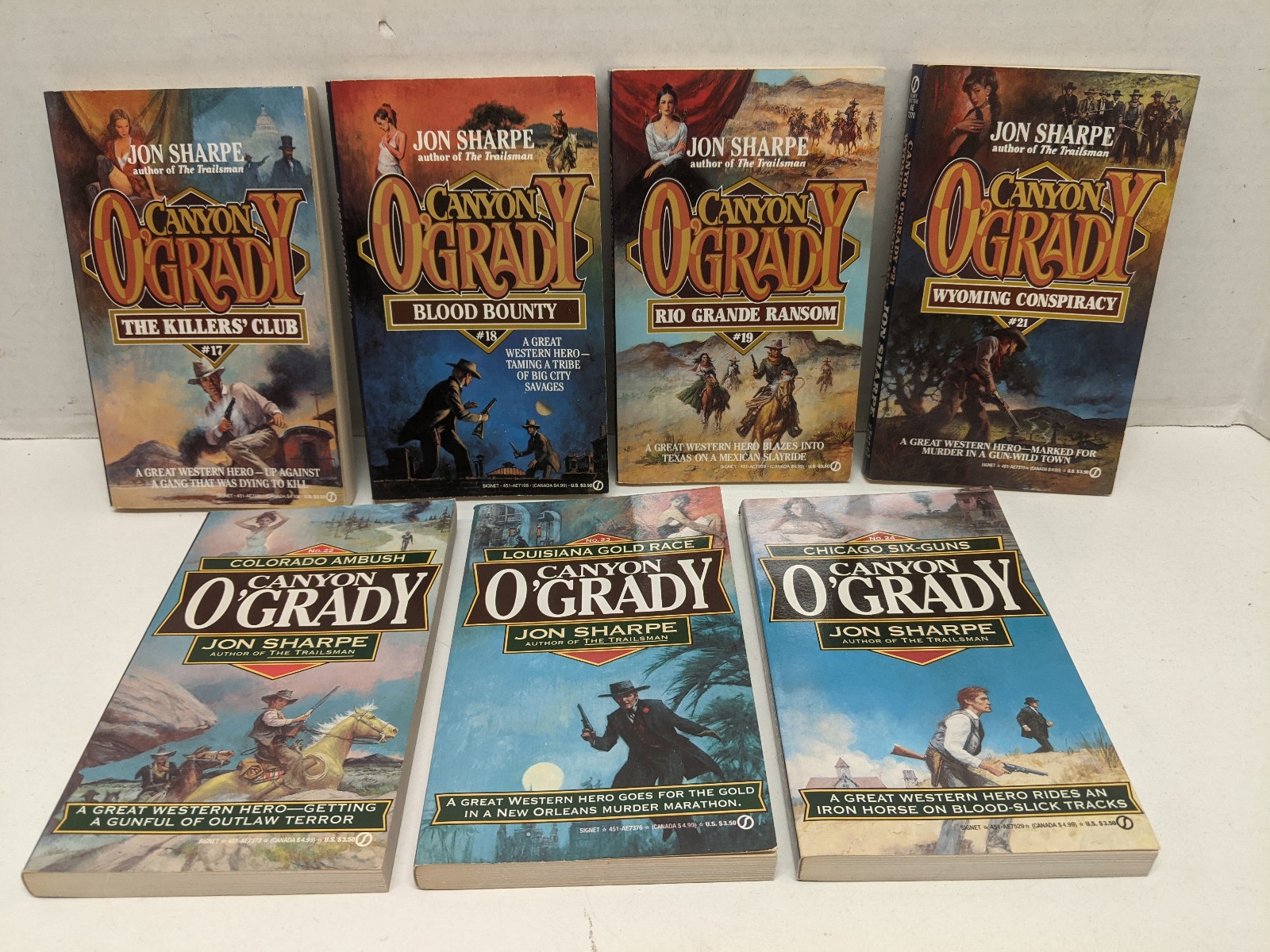 Lot Canyon O’Grady Series Books 1-19, 21-24 Western Paperbacks by Jon Sharpe