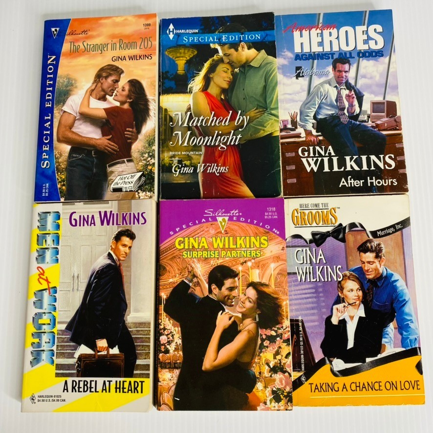 Gina Wilkins – Lot of 6 Silhouette and Harlequin Romance Vintage Paperbacks