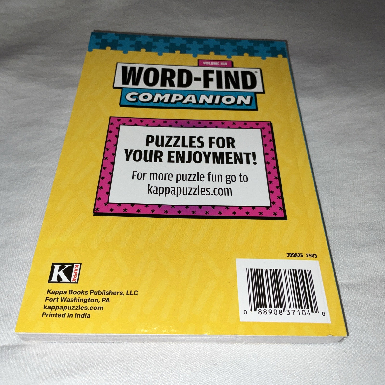 KAPPA Word-Find Braintainment Volume 358 Pages 129 W/ 58 Puzzles Large Print NEW