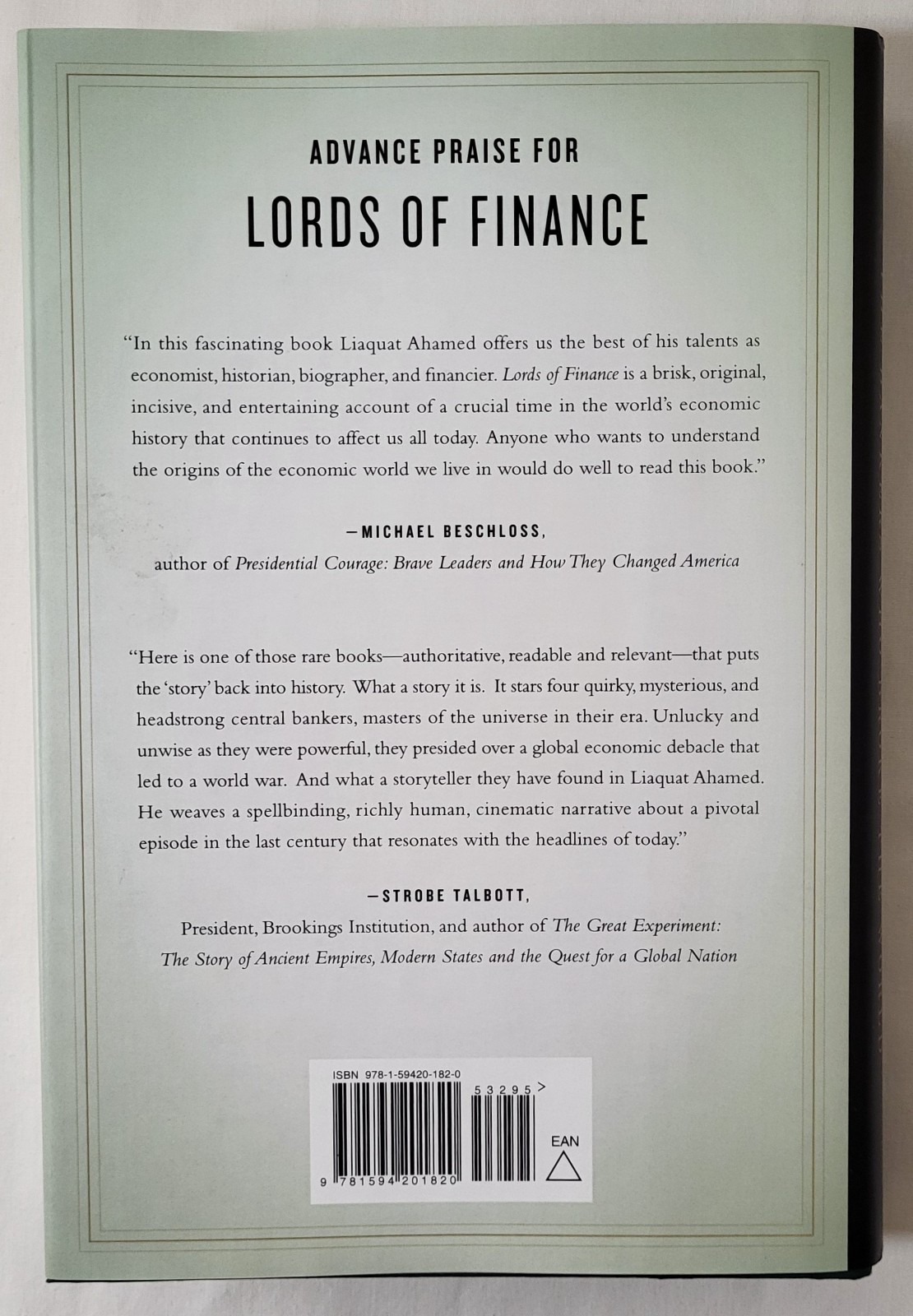 Lords of Finance The Bankers Who Broke the World Hardcover DJ The Penguin Press