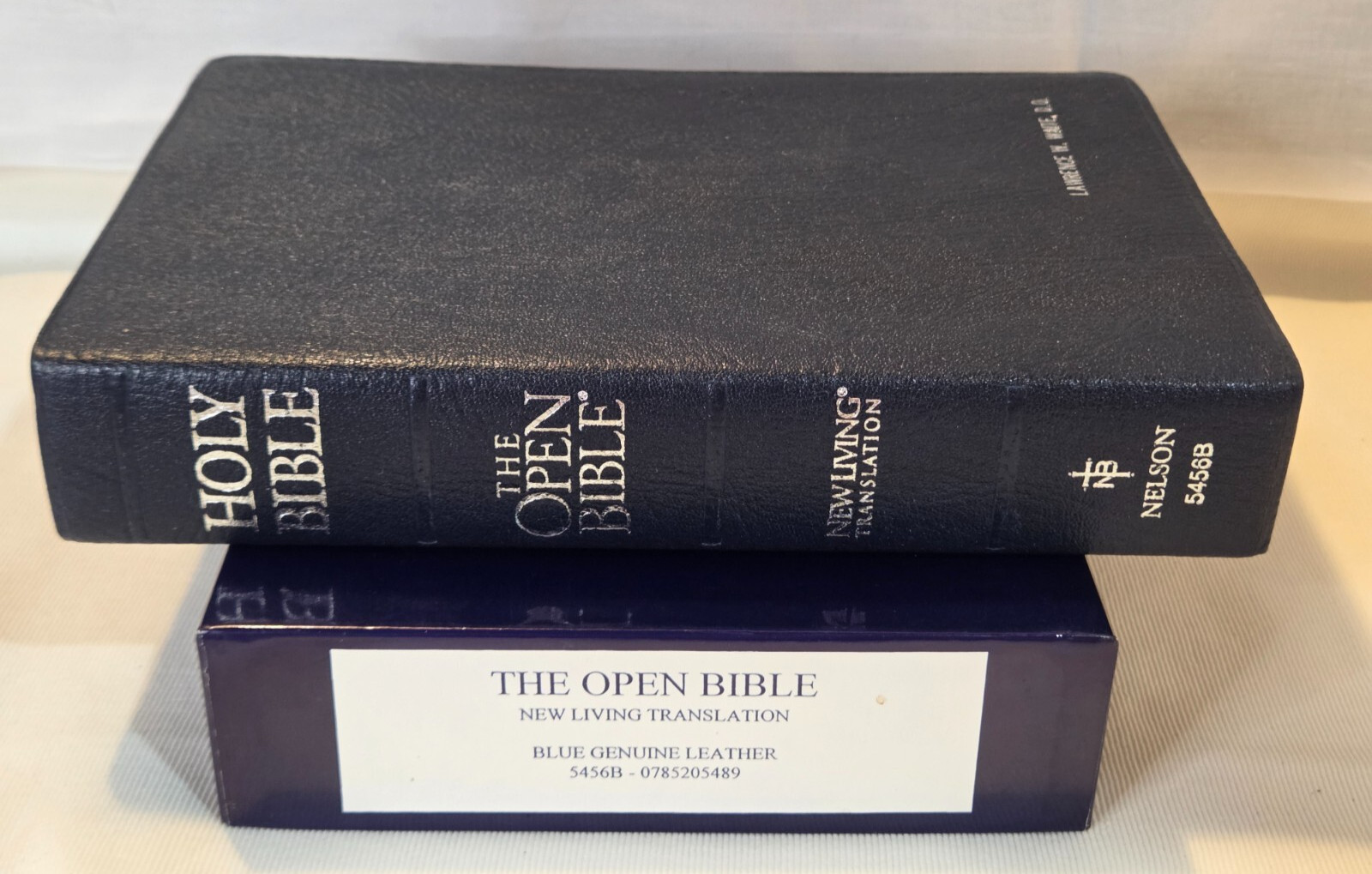Nelson NLT New Living Translation The Open Bible 1998 Blue Genuine Leather 5456B