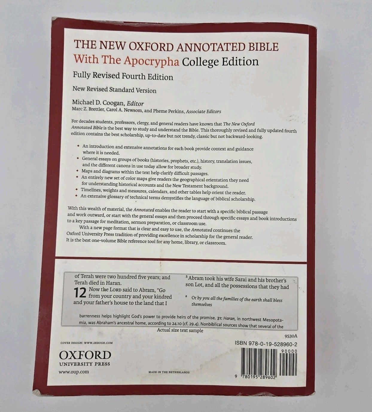New Oxford Annotated Bible Apocrypha NRSV College Fully Revised 4th Ed Paperback