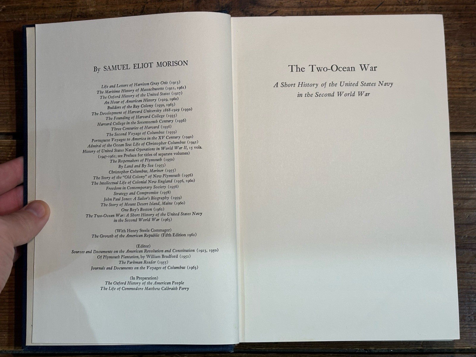 Signed The Two-Ocean War by Samuel Eliot Morison US Navy WWII Hardcover 1963 VTG